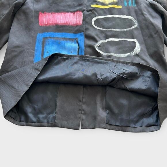 Vintage 80s 90s Jacket Required Hand Painted Blazer Women's 1X Artwear Modern - Picture 9 of 14